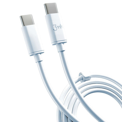 USB-C adat- és töltőkábel - USB-C 3MK Hyper, 100W, 2m, fehér
