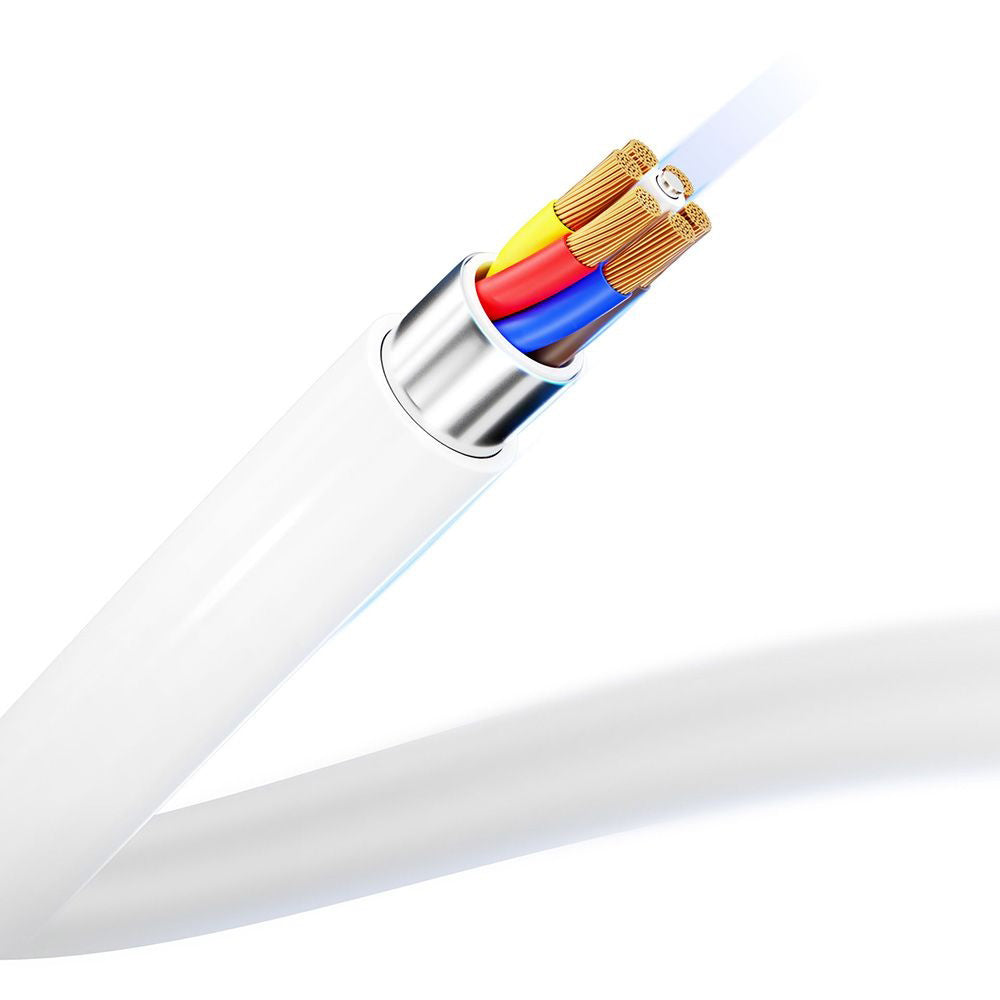 USB-C adat- és töltőkábel - USB-C 3MK Hyper, 100W, 2m, fehér