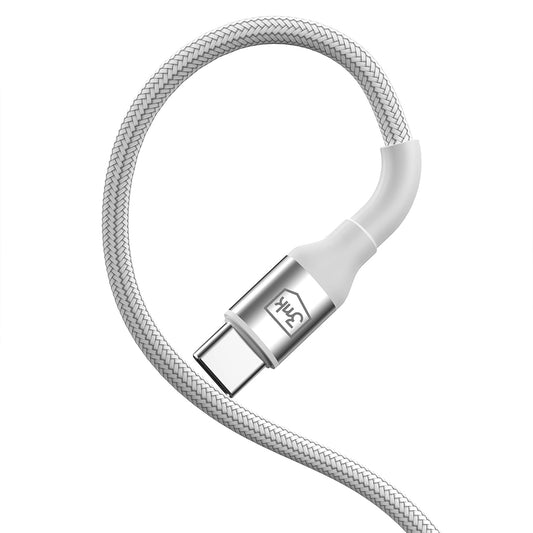 USB-C adat- és töltőkábel - USB-C 3MK Hyper N, 100W, 2m, fehér