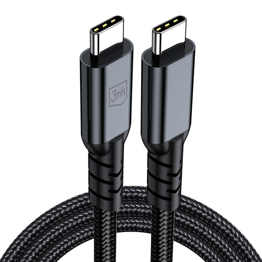 USB-C adat- és töltőkábel - USB-C 3MK Hyper N Thunderbolt 4, 240W, 2m, fekete