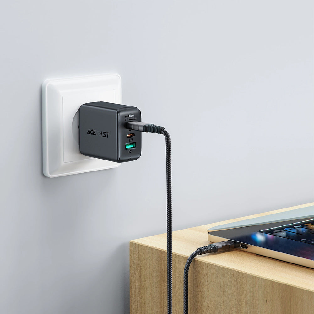 USB-C - USB-C Acefast C1-09 adat- és töltőkábel, 240W, 1m, szürke