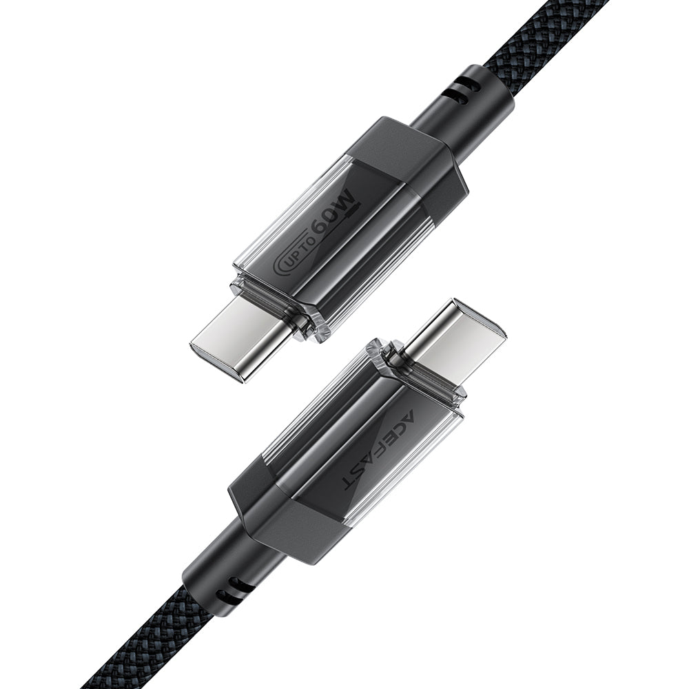 USB-C Data and Charging Cable - USB-C Acefast C12-03, 60W, 1.2m, Black