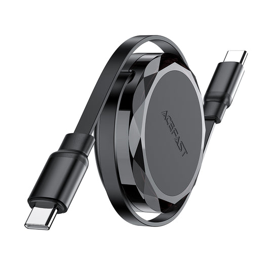 USB-C - USB-C Acefast C13-03 adat- és töltőkábel, 60W, 0.8m, Fekete