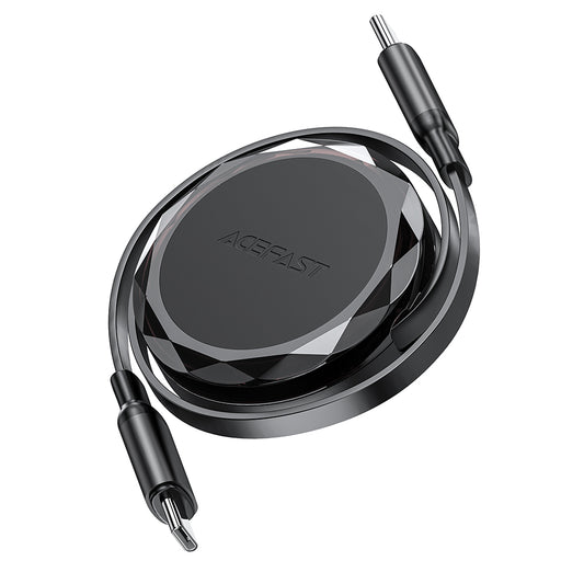 USB-C - USB-C Acefast C13-03 adat- és töltőkábel, 60W, 0.8m, Fekete
