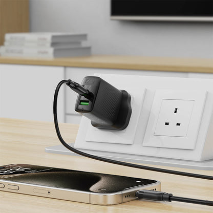 USB-C - USB-C Acefast C16-03 adat- és töltőkábel, 60W, 1.2m, Fekete