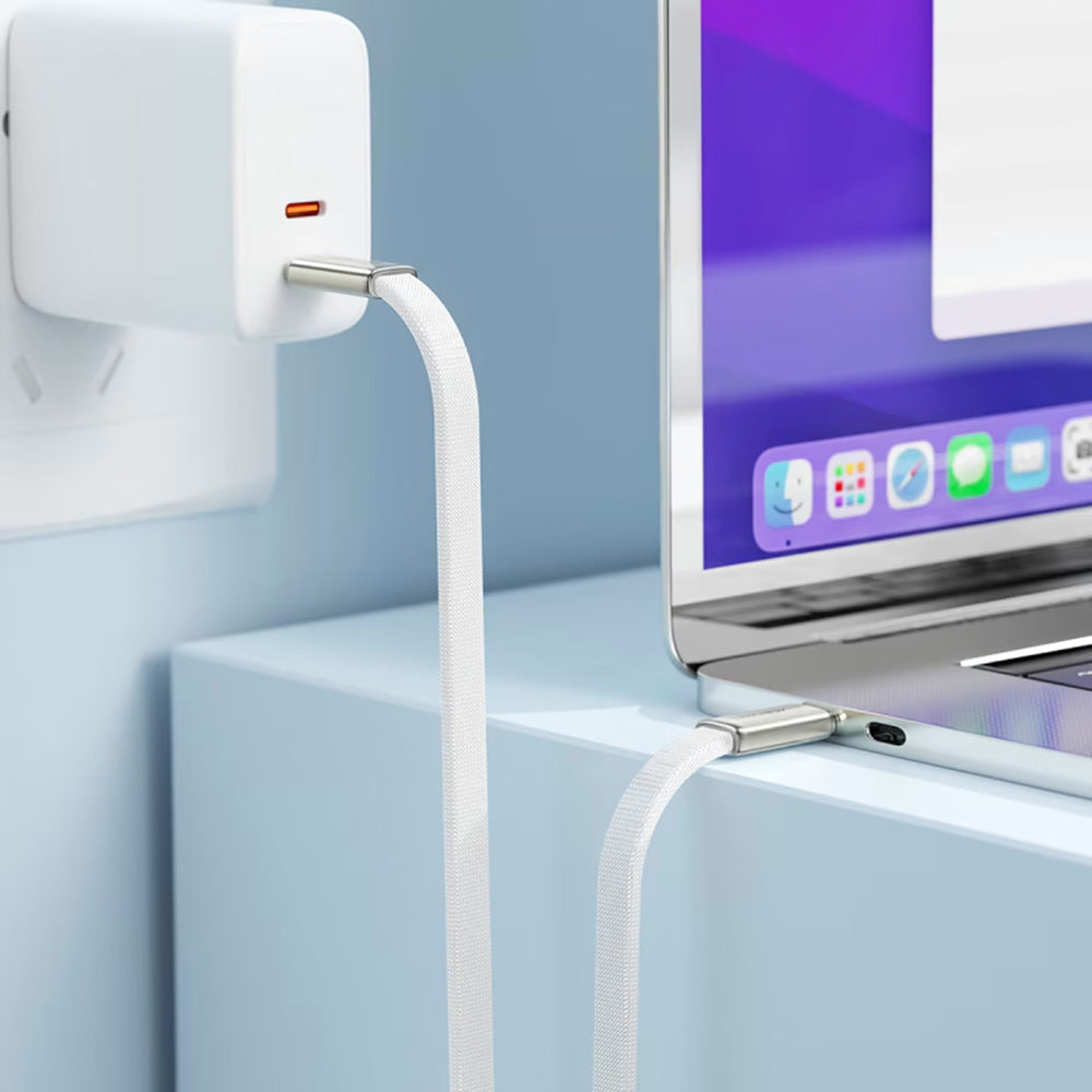 USB-C - USB-C Acefast C24-03 adat- és töltőkábel, 60W, 1.2m, Fehér