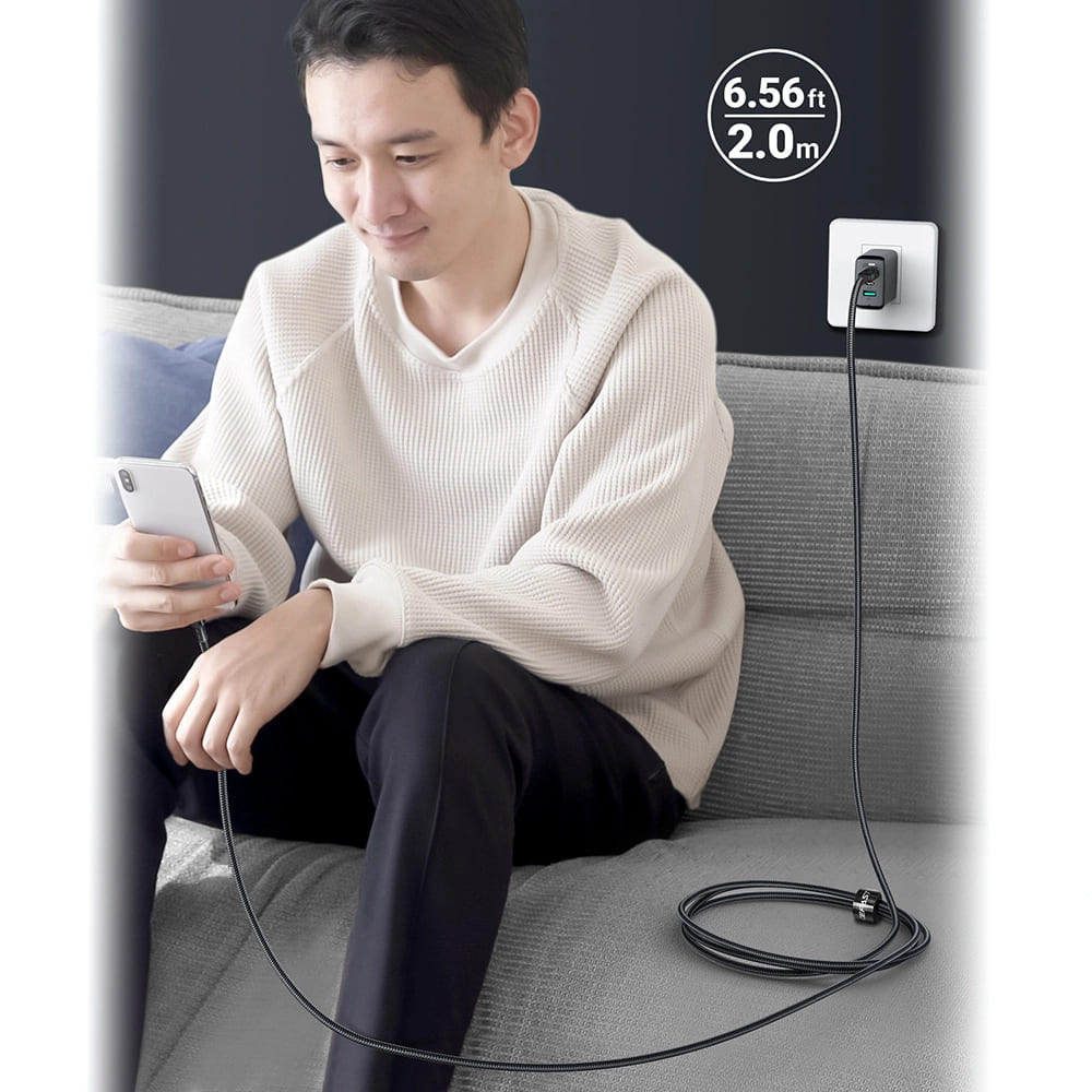 USB-C - USB-C Acefast C4-03 adat- és töltőkábel, 100W, 2m, Fekete