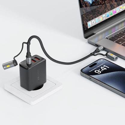 USB-C Adat- és Töltőkábel / Zseblámpa - USB-C / Öngyújtó Acefast J4, 60W, 1.2m, Fekete