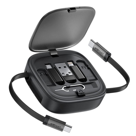 USB-C - USB-C Acefast Travel J3 adat- és töltőkábel, 60W, 0.95m, Fekete