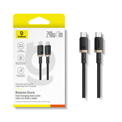 USB-C Data and Charging Cable - USB-C Baseus Dura, 240W, 1m, Gold Black P10377803U03-00