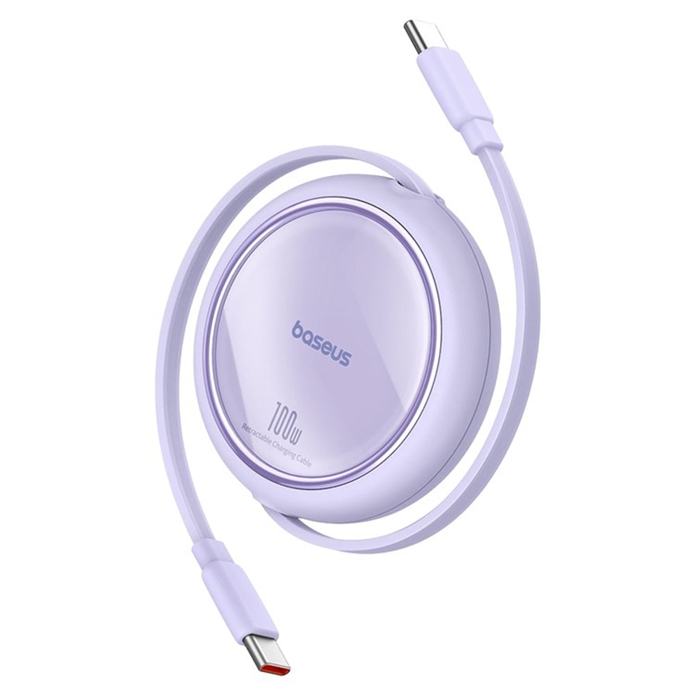 USB-C - USB-C Baseus Free2Draw Mini Retractable adat- és töltőkábel, 100W, 1m, Lila P10364500511-00
