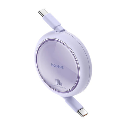 USB-C - USB-C Baseus Free2Draw Mini Retractable adat- és töltőkábel, 100W, 1m, Lila P10364500511-00