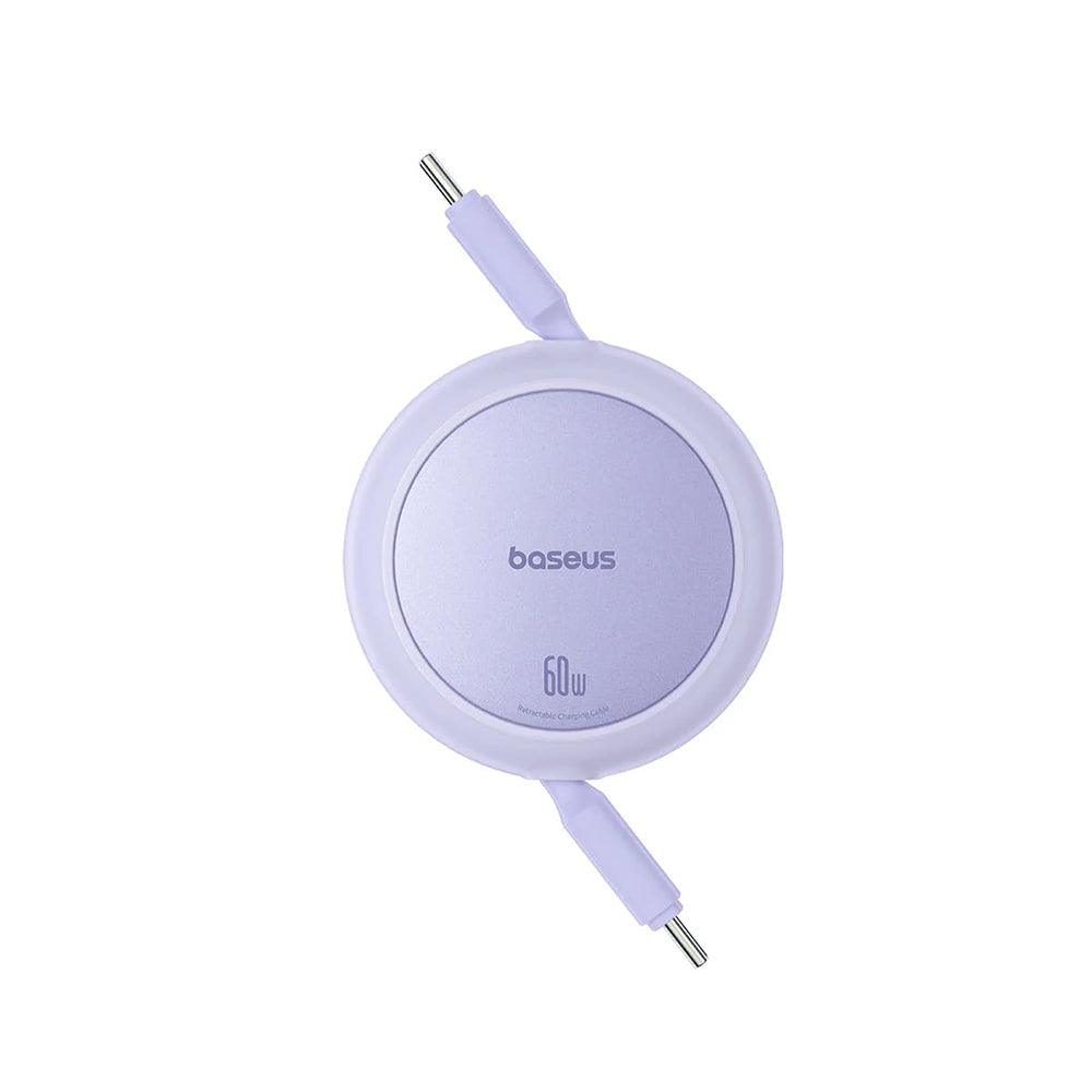 USB-C - USB-C Baseus Free2Pull Mini Retractable adat- és töltőkábel, 60W, 1m, Lila P10364500511-01