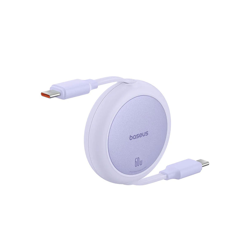 USB-C - USB-C Baseus Free2Pull Mini Retractable adat- és töltőkábel, 60W, 1m, Lila P10364500511-01