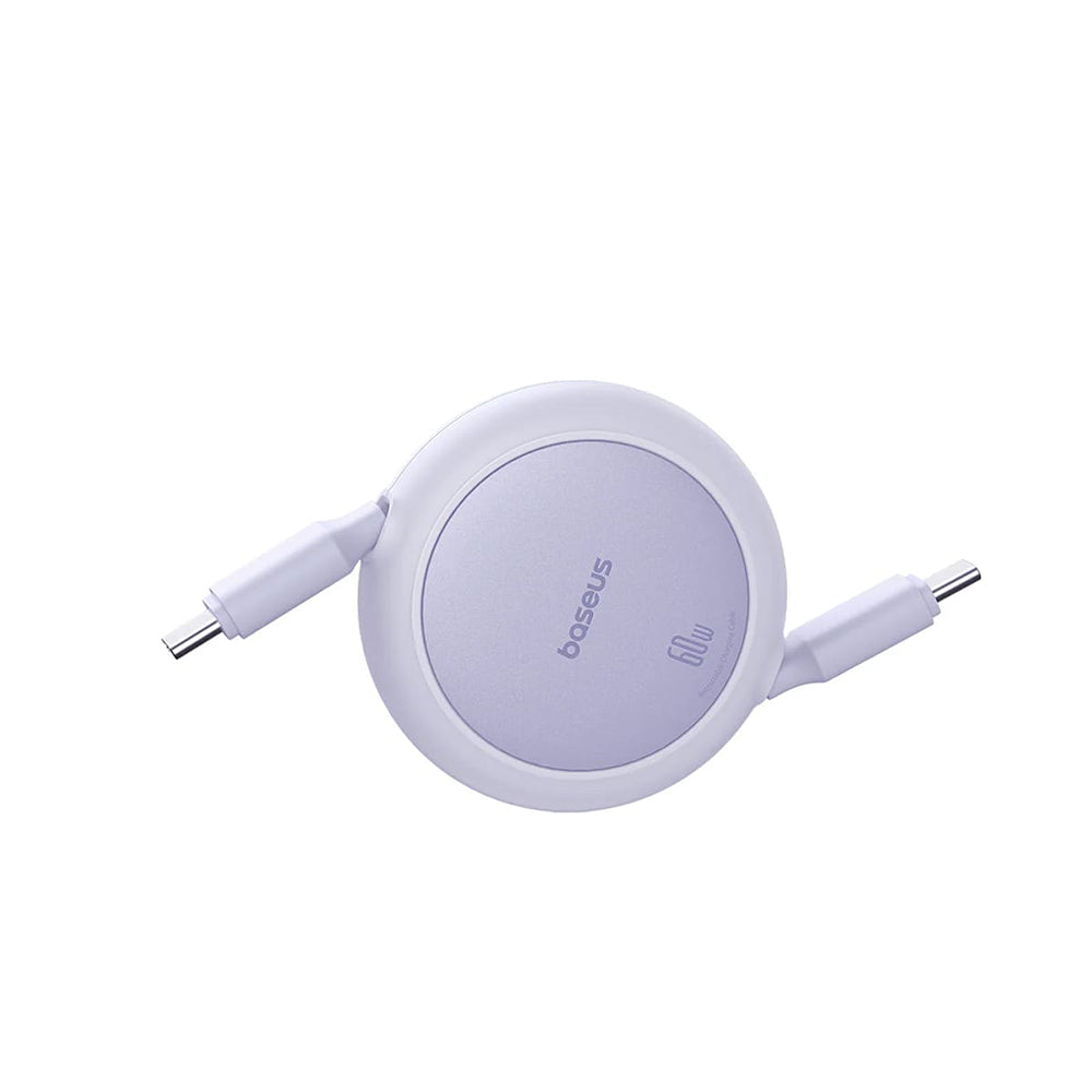 USB-C - USB-C Baseus Free2Pull Mini Retractable adat- és töltőkábel, 60W, 1m, Lila P10364500511-01