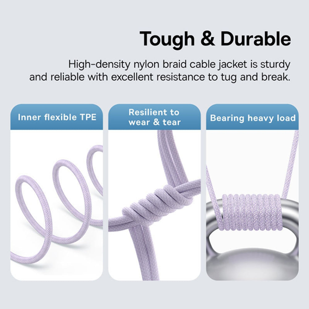 USB-C - USB-C Baseus Gem adat- és töltőkábel, 100W, 1m, Lila P10373000511-00