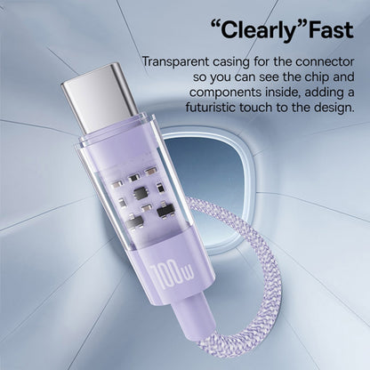 USB-C - USB-C Baseus Gem adat- és töltőkábel, 100W, 1m, Lila P10373000511-00