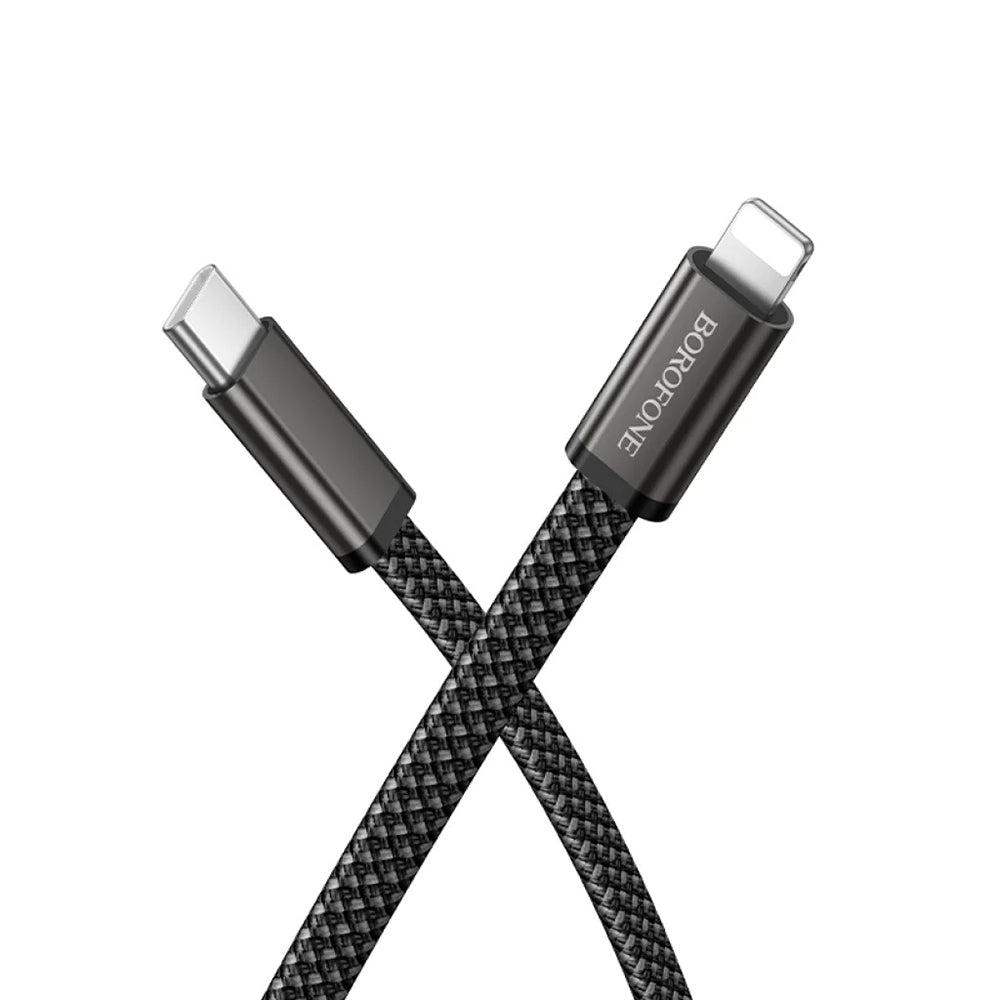 USB-C adat- és töltőkábel - USB-C Borofone BX124 Peace, 30W, 1m, fekete