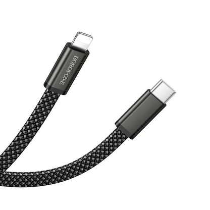 USB-C adat- és töltőkábel - USB-C Borofone BX124 Peace, 30W, 1m, fekete