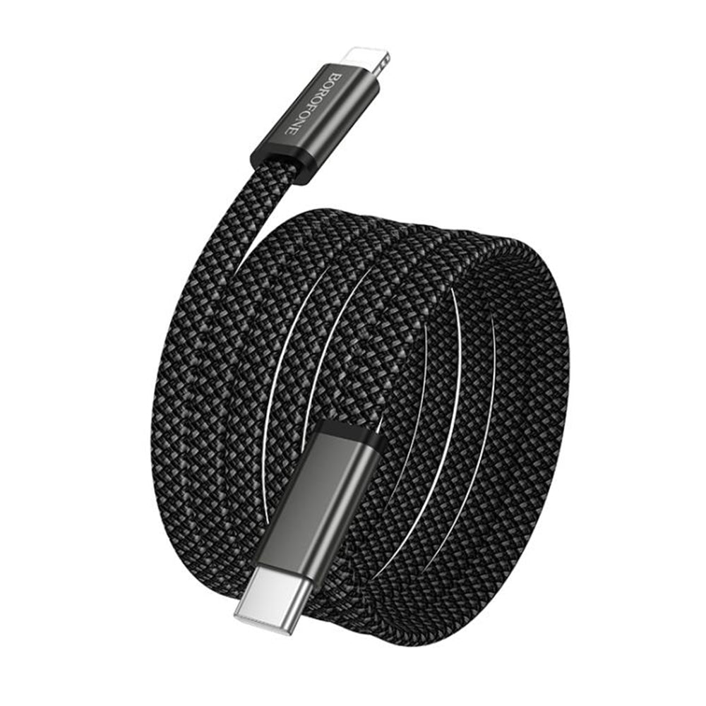 USB-C adat- és töltőkábel - USB-C Borofone BX124 Peace, 30W, 1m, fekete