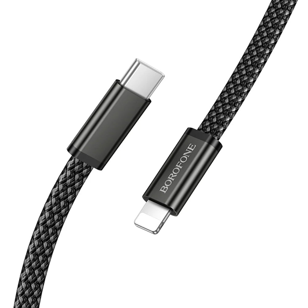 USB-C adat- és töltőkábel - USB-C Borofone BX124 Peace, 30W, 1m, fekete
