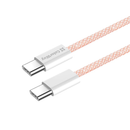 USB-C - USB-C adat- és töltőkábel ColorWay CW-CBPDCC061, 60W, 1m, Rózsaszín