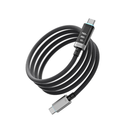 USB-C Data and Charging Cable - USB-C Cuktech CTC620P Display, 240W, 2m, Black CCTC620POSBK