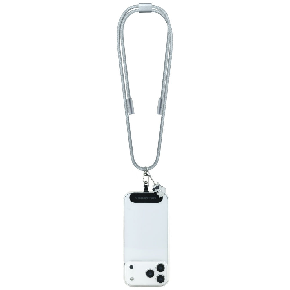 USB-C - USB-C Karl Lagerfeld Choupette Charm adat- és töltőkábel, 100W, 1,5m, szürke