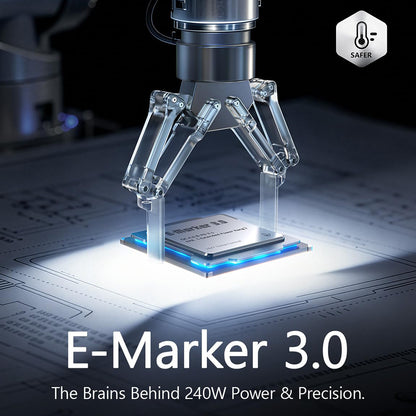 USB-C adat- és töltőkábel - USB-C Lisen, 240W, 2m, 2 darabos készlet, Tengerészkék YL0123070023