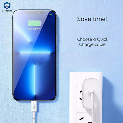 USB-C - USB-C Lito adat- és töltőkábel, 18W, 2m, Fehér