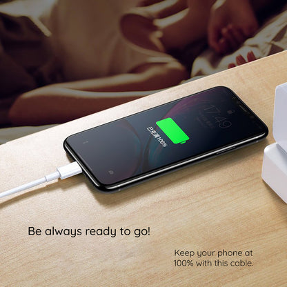 USB-C - USB-C Lito adat- és töltőkábel, 18W, 2m, Fehér