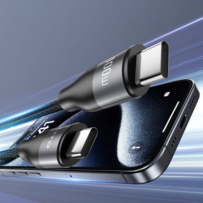 USB-C - USB-C Lito LD23CC adat- és töltőkábel, 100W, 1m, szürke