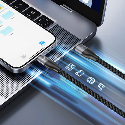 USB-C - USB-C Lito LD23CC adat- és töltőkábel, 100W, 1m, szürke