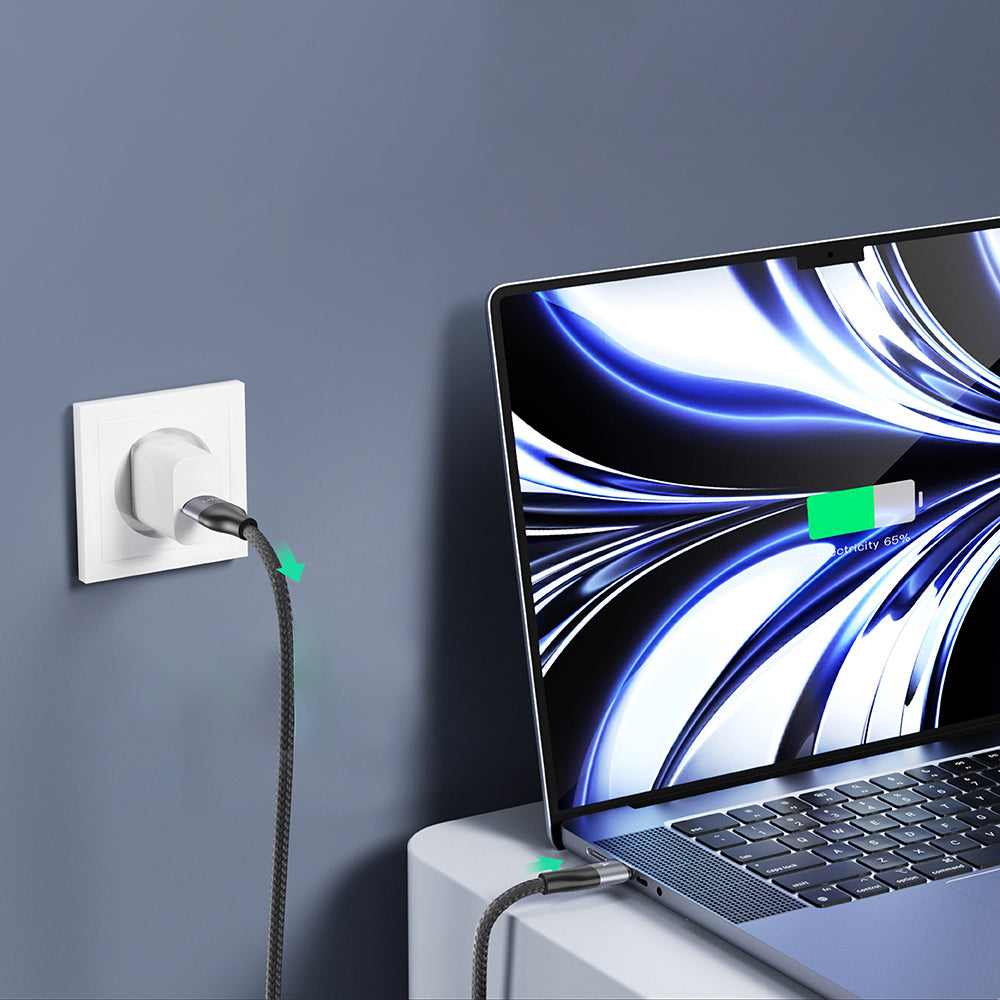 USB-C - USB-C Lito LD23CC adat- és töltőkábel, 100W, 1m, szürke