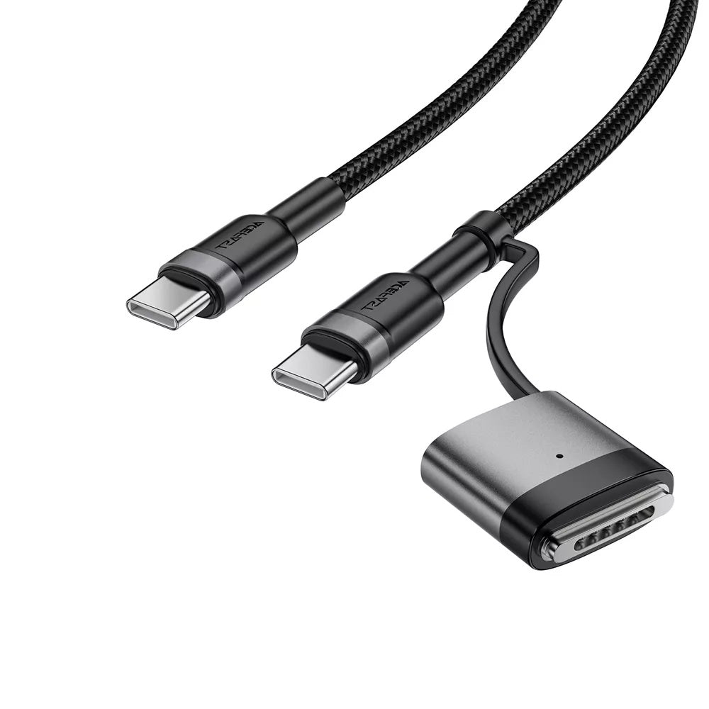 Acefast Töltőkábel, USB-C - USB-C / MagSafe 3, 240W, 1.2m, Fekete