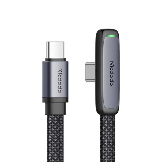 USB-C - USB-C McDodo CA-3360 Angled adat- és töltőkábel, 65W, 1.2m, Fekete