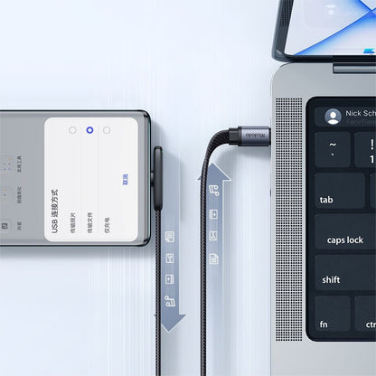 USB-C - USB-C McDodo CA-3360 Angled adat- és töltőkábel, 65W, 1.2m, Fekete