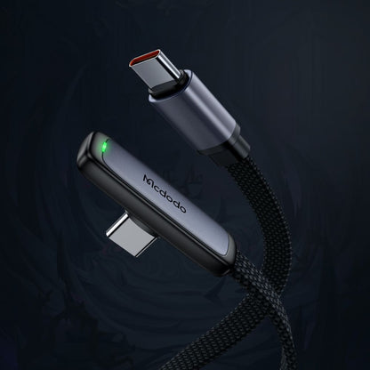 USB-C - USB-C McDodo CA-3360 Angled adat- és töltőkábel, 65W, 1.2m, Fekete