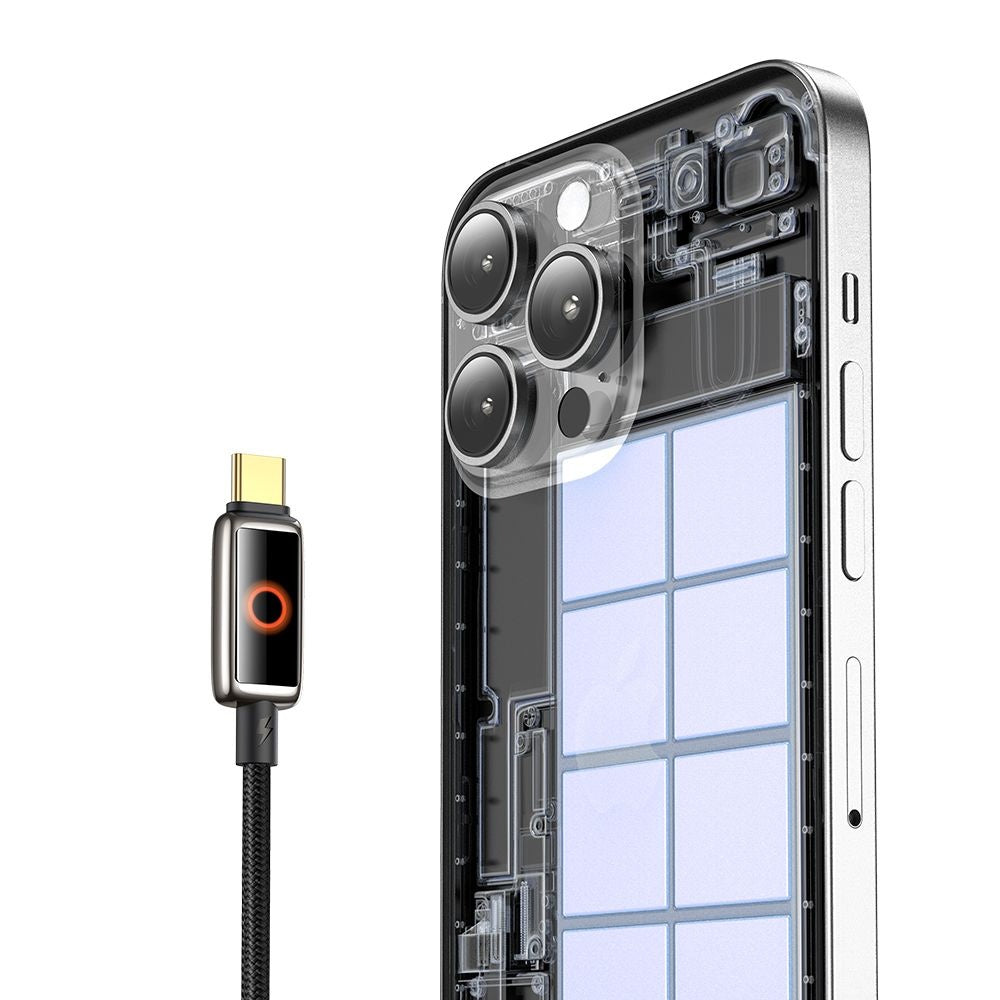 USB-C - USB-C McDodo CA-6680 Auto Power Off adat- és töltőkábel, 100W, 1.2m, Fekete