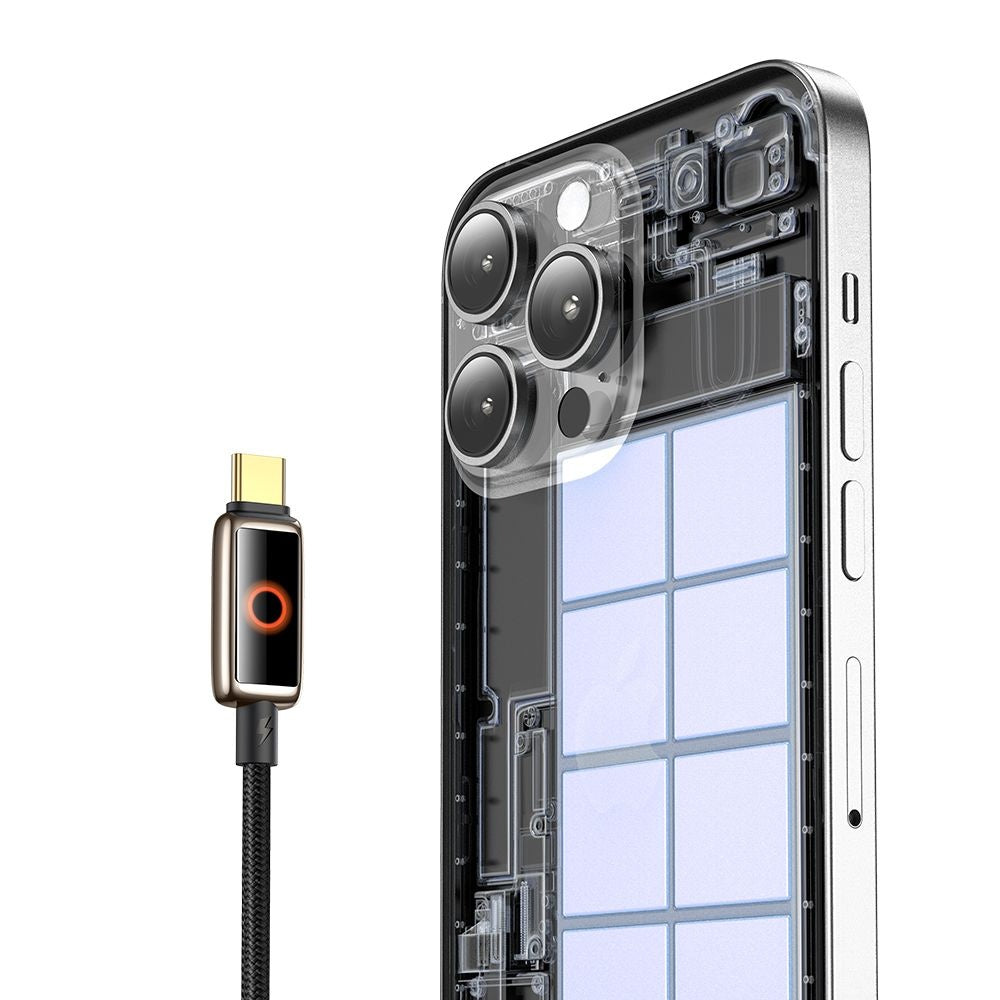 USB-C - USB-C McDodo CA-6681 Auto Power Off adat- és töltőkábel, 100W, 1.2m, Arany