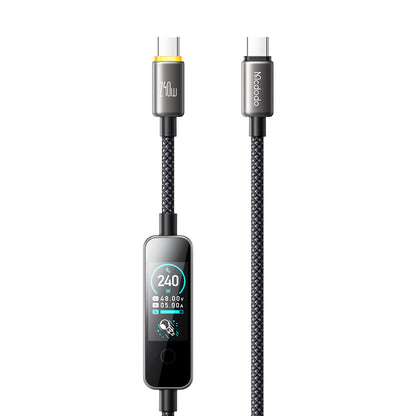 USB-C adat- és töltőkábel - USB-C McDodo CA-8750 kijelző, 240W, 1,2m, fekete