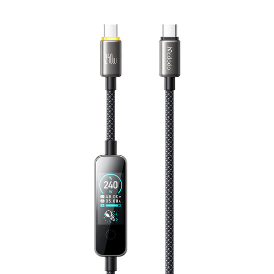 USB-C adat- és töltőkábel - USB-C McDodo CA-8750 kijelző, 240W, 1,2m, fekete