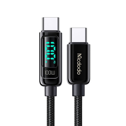 USB-C - USB-C McDodo CA-8820 Display adat- és töltőkábel, 100W, 1.2m, Fekete