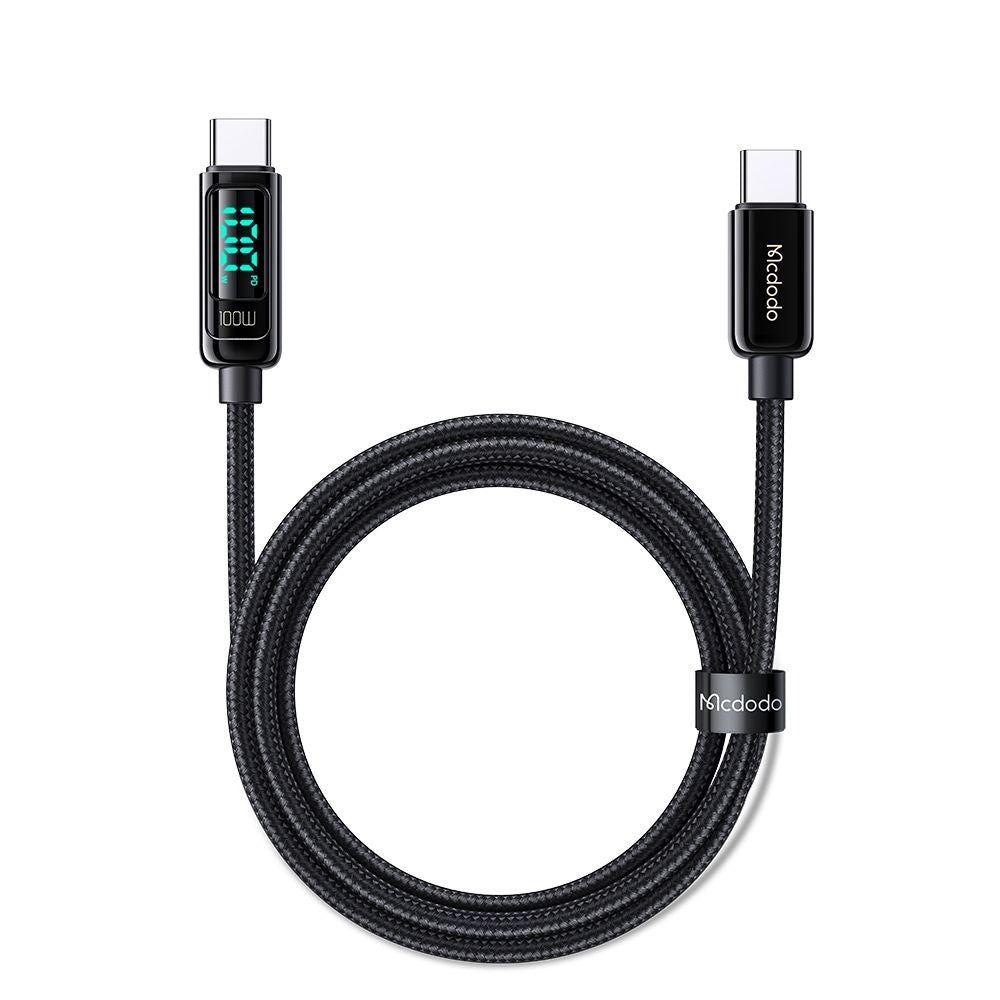 USB-C - USB-C McDodo CA-8820 Display adat- és töltőkábel, 100W, 1.2m, Fekete