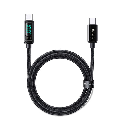 USB-C - USB-C McDodo CA-8820 Display adat- és töltőkábel, 100W, 1.2m, Fekete