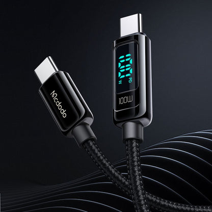 USB-C - USB-C McDodo CA-8820 Display adat- és töltőkábel, 100W, 1.2m, Fekete