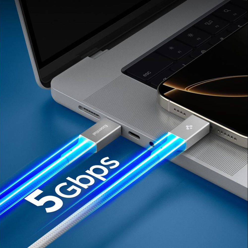 USB-C - USB-C adat- és töltőkábel Spigen EB10015CC, 100W, 1.5m, Fehér ACA10420