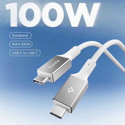 USB-C - USB-C adat- és töltőkábel Spigen EB10015CC, 100W, 1.5m, Fehér ACA10420