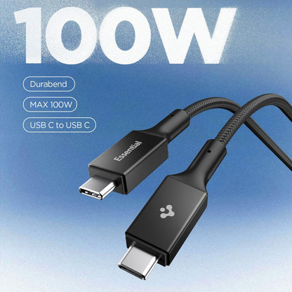 USB-C - USB-C adat- és töltőkábel Spigen EB10015CC, 100W, 1,5m, Fekete ACA10421