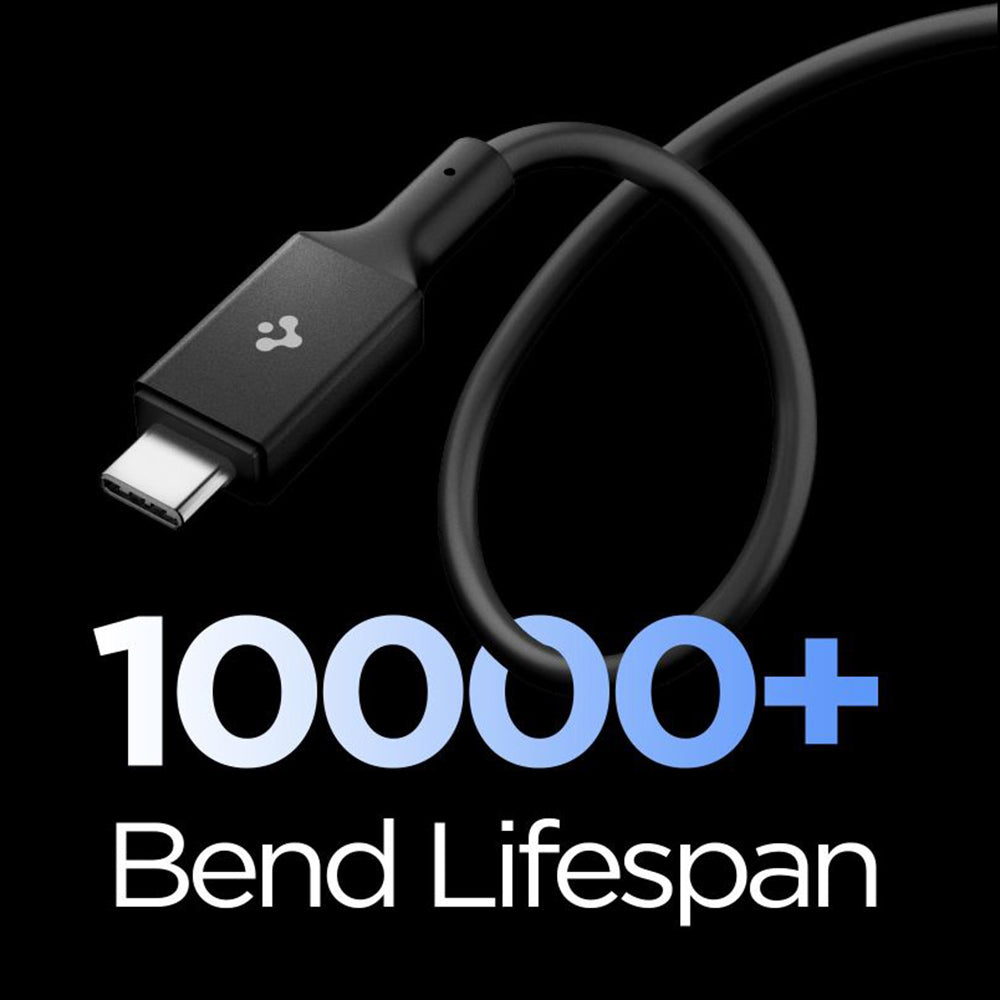 USB-C - USB-C adat- és töltőkábel Spigen EB24012CC, 240W, 1.2m, Fekete ACA09461